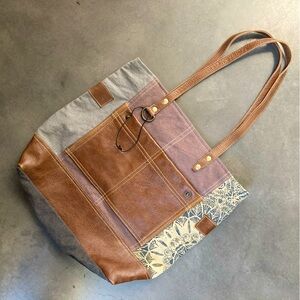 Myra Bag Patchwork Tote Bag Purse
Leather and Canvas